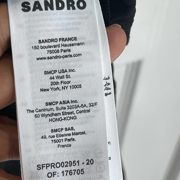 Sandro Falbala Embellished Cutout Black Midi Dress Size 38 /US 6 NWT Retail $580 - Picture 11 of 12